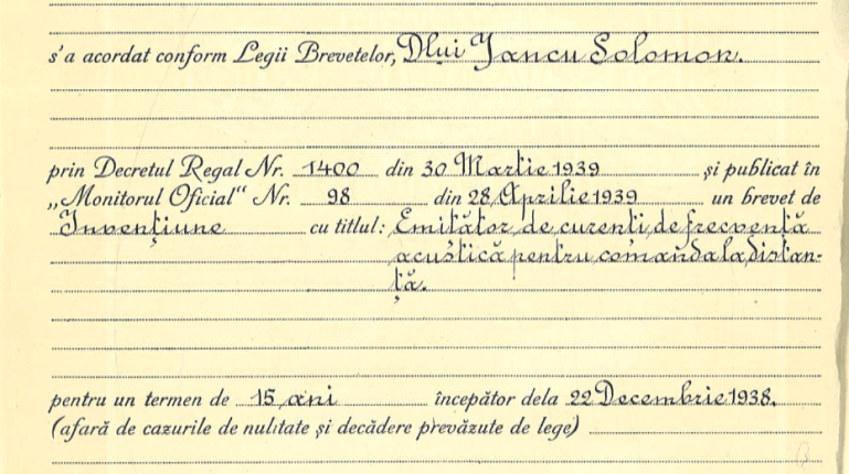 Patent comanda la distanta 1938 2