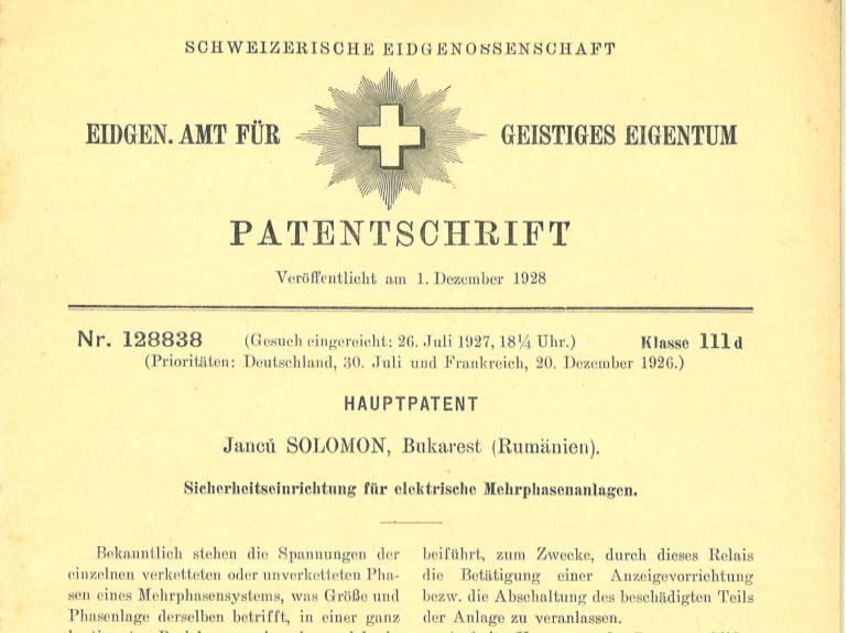 Patent Elvetia 128838