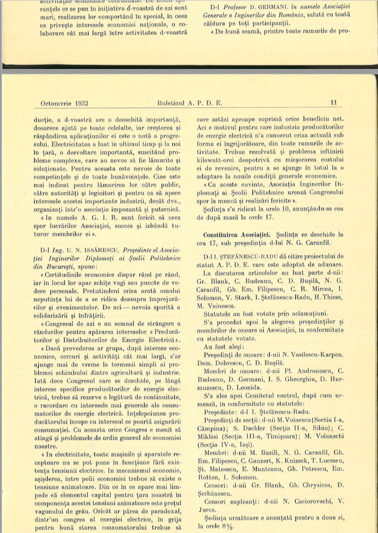 APDE Sedinta de constituire Sep 1931