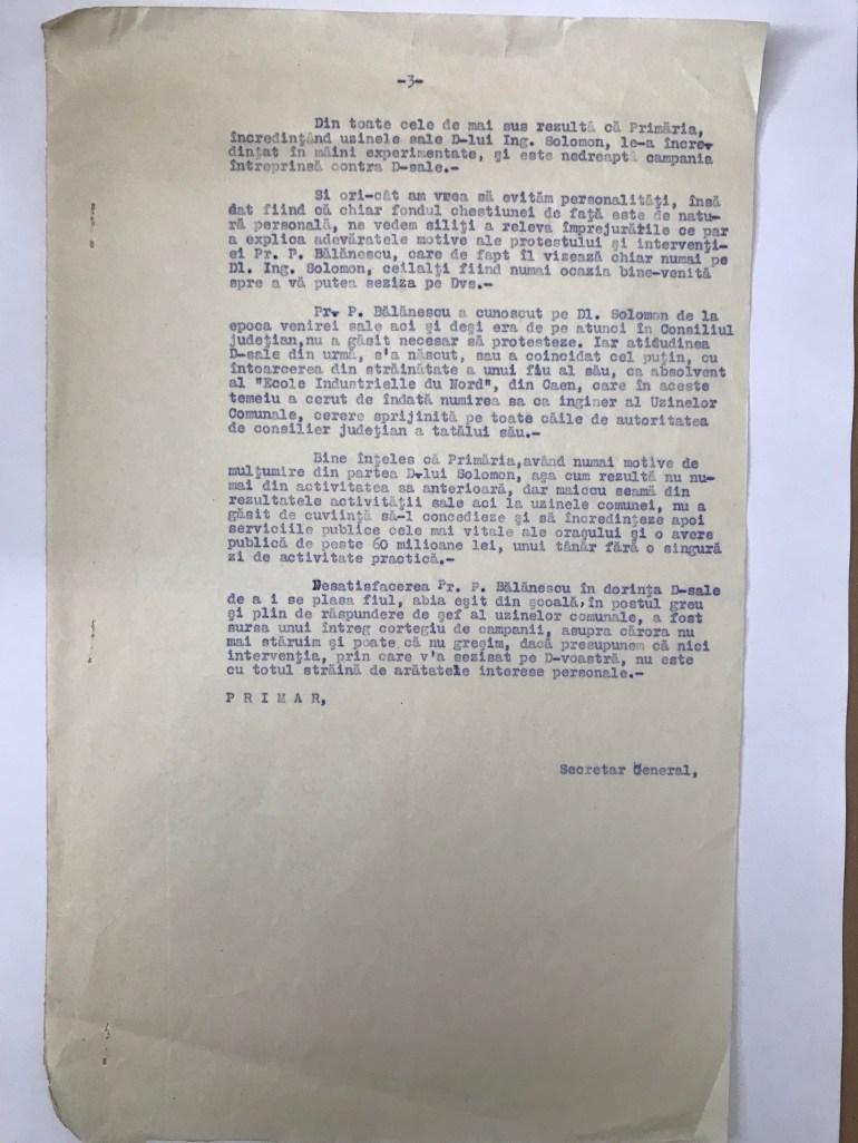 Scrisoare de la Primar catre Ministru p3