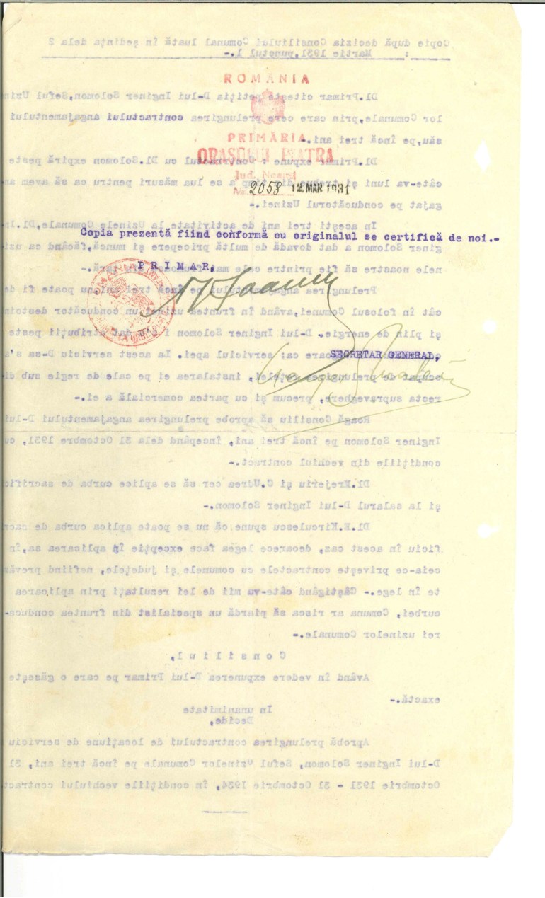 Solomon I Piatra Neamt decizia 1931 p2