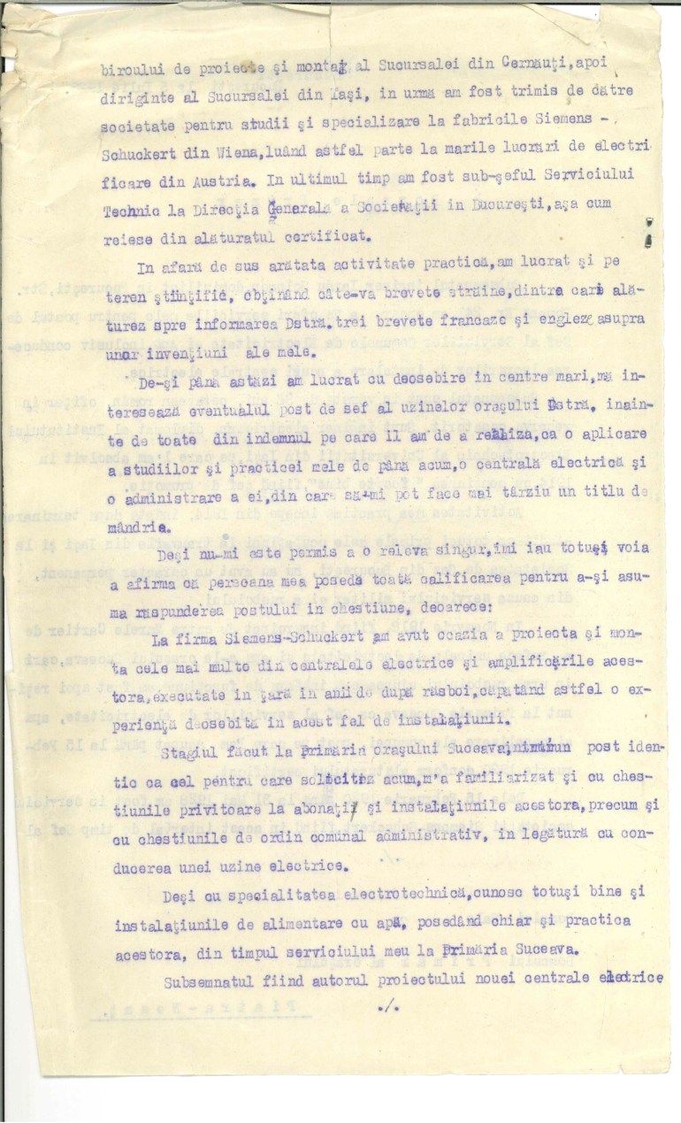 Solomon Iancu aplicatie post sef uzian electrica Piatra Neamt 1928 p2