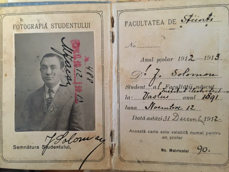 I Solomon carte student 1912-1913 p2