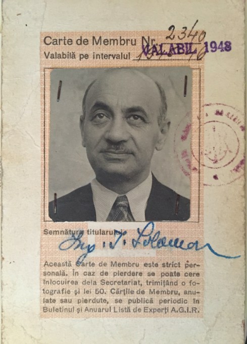 Jean Solomon Carte Membru AGIR 1948
