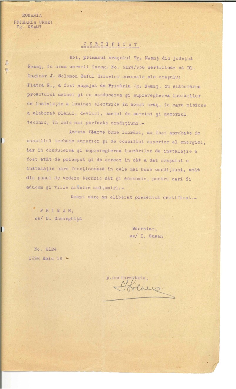 Solomon I certificat de la primaria Tg Neamt 1936 copie
