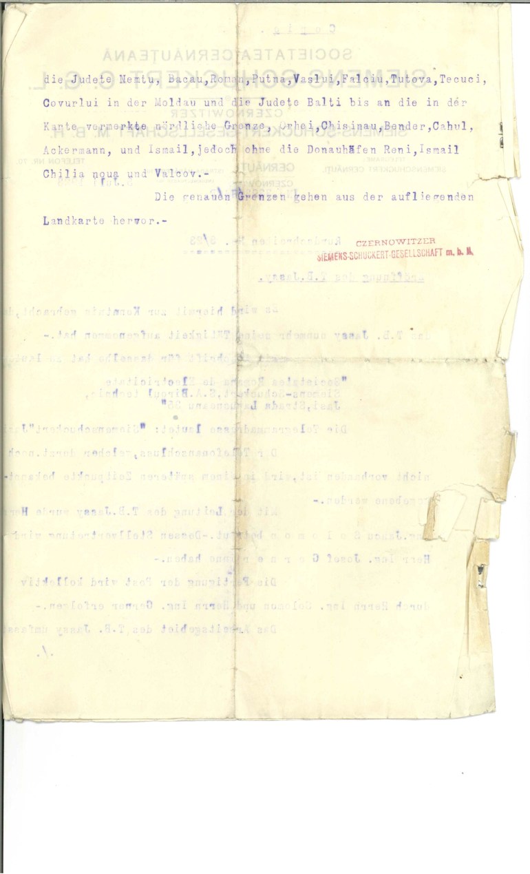 Solomon Iancu scrioare germana Siemes-Schuckert p2